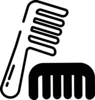 Comb glyph and line vector illustration