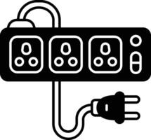 Power Cord glyph and line vector illustration