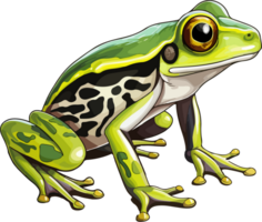 ai généré grenouille illustration isolé sur transparent Contexte. png