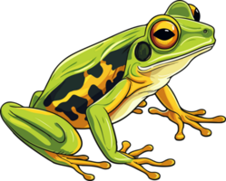 AI generated frog illustration isolated on transparent background. png