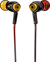 AI generated earphones illustration isolated on transparent background. png