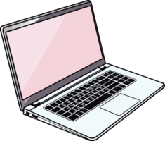 AI generated laptop illustration isolated on transparent background. png