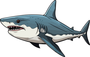 AI generated shark illustration isolated on transparent background. png