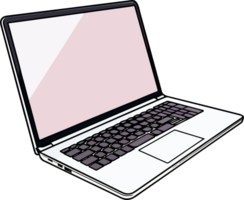 AI generated laptop illustration isolated on transparent background. png