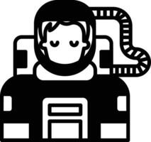 Astronaut glyph and line vector illustration