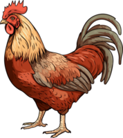 AI generated chicken illustration isolated on transparent background. png