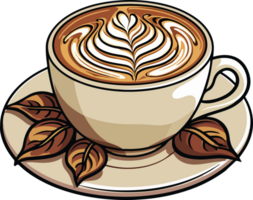 AI generated coffee illustration isolated on transparent background. png