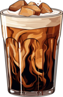 ai genererad iced kaffe illustration isolerat på transparent bakgrund. png