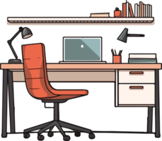 AI generated desk illustration isolated on transparent background. png