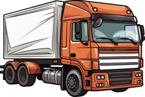 AI generated truck illustration isolated on transparent  background. png