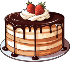 AI generated cake illustration isolated on transparent background. png