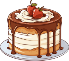 AI generated cake illustration isolated on transparent background. png