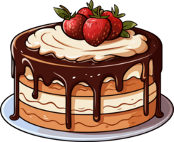 AI generated cake illustration isolated on transparent background. png