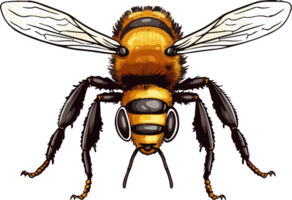 AI generated bee illustration isolated on transparent background. png