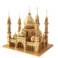 AI generated 3d rendering of Mosque Building Architecture Images   isolated on transparent background Generative AI png