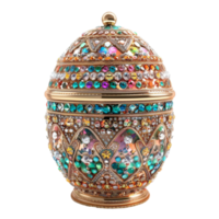 ai generado diseño toscano decorativo cajas, decorativo tallado fabergé huevo aislado en transparente antecedentes generativo ai png