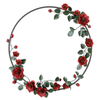 AI generated Graceful Rose circle frame Generative AI png