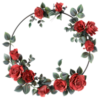 AI generated 3d rendering of Flower Picture Frames Rose  isolated on transparent background  Generative AI png