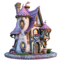 AI generated Enchanted 3D Castle  isolated on transparent background Generative AI png