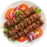 AI generated Grilled Shish Kebab on Transparent Background Generative AI png