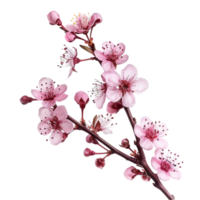 AI generated Cherry Blossom Tree branch  isolated on transparent background Generative AI png