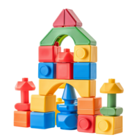 AI generated Colorful Block kid toy isolated on transparent background Generative AI png