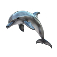 ai generato grazioso bottlenose delfino su trasparente sfondo generativo ai png