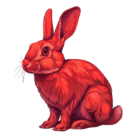 ai generato 3d rendere di rosso coniglio isolato su trasparente sfondo generativo ai png