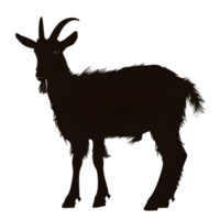 ai généré une étourdissant silhouette de une chèvre génératif ai png