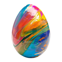 AI generated Vibrant Colored Decorative Easter Egg  on transparent background   Generative AI png
