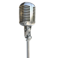 ai généré 3d rendre de microphone enregistrement studio isolé sur transparent Contexte génératif ai png