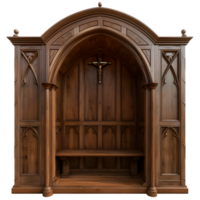 AI generated 3d illustration of  Old wooden Door Arch   isolated on transparent background  Generative AI png