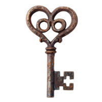 AI generated ld Vintage Door Key  isolated on transparent background Generative AI png