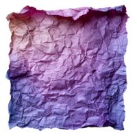 ai gerado roxa amassado papel topo Visão png. roxa velho papel textura para sobreposição png. enrugado velho papel isolado png