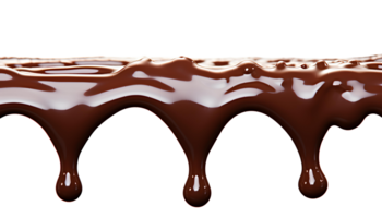 AI generated melted chocolate dripping PNG. Chocolate drip isolated png