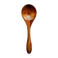 AI generated Wooden spoon PNG. Wooden bamboo spoon top view PNG. Wooden spoon for eating flat lay. Cutlery and kitchen utensils isolated png