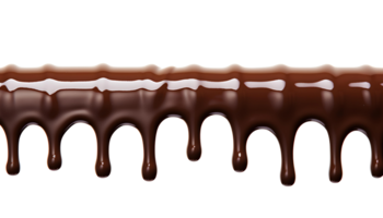 AI generated melted chocolate dripping PNG. Chocolate drip isolated png