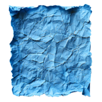 AI generated Blue crumpled paper top view PNG. Blue old paper texture for overlay PNG. Crinkly old paper isolated png