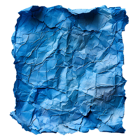 AI generated Blue crumpled paper top view PNG. Blue old paper texture for overlay PNG. Crinkly old paper isolated png