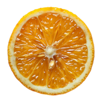 ai généré citron tranche png. tranche de citron Haut vue png. un tranche de citron agrumes fruit plat allonger png