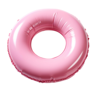 AI generated Pink pool float PNG. pink pool float top view PNG. Plastic pool float for swimming flat lay isolated png