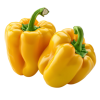 AI generated yellow bell pepper PNG. Bell pepper isolated. Fresh yellow bell pepper vegetable PNG