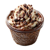 AI generated Ice cream cup PNG. Vanilla ice cream in cup isolated. Ice cream cup top view PNG