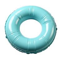 AI generated Blue pool float PNG. Light blue pool float top view PNG. Plastic pool float for swimming flat lay isolated png