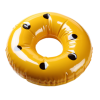 AI generated Yellow pool float PNG. yellow pool float top view PNG. Plastic pool float for swimming flat lay isolated png