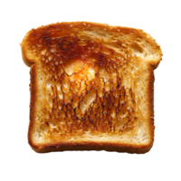 AI generated Roasted slice of toast bread PNG. Toast top view PNG. Slightly burnt toast bread flat lay isolated png