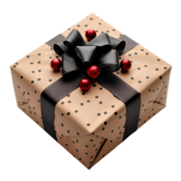 AI generated gift box with ribbon PNG. Gift box for present giving for birthday parties and celebrations PNG