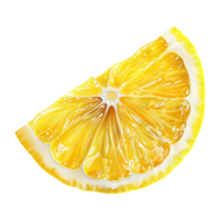 AI generated Lemon slice isolated on transparent background png