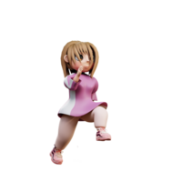 3D Illustration Run Pose png