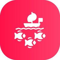 Fishing Boat Creative Icon Design vector